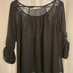 Elegant Black Lace Women's Top